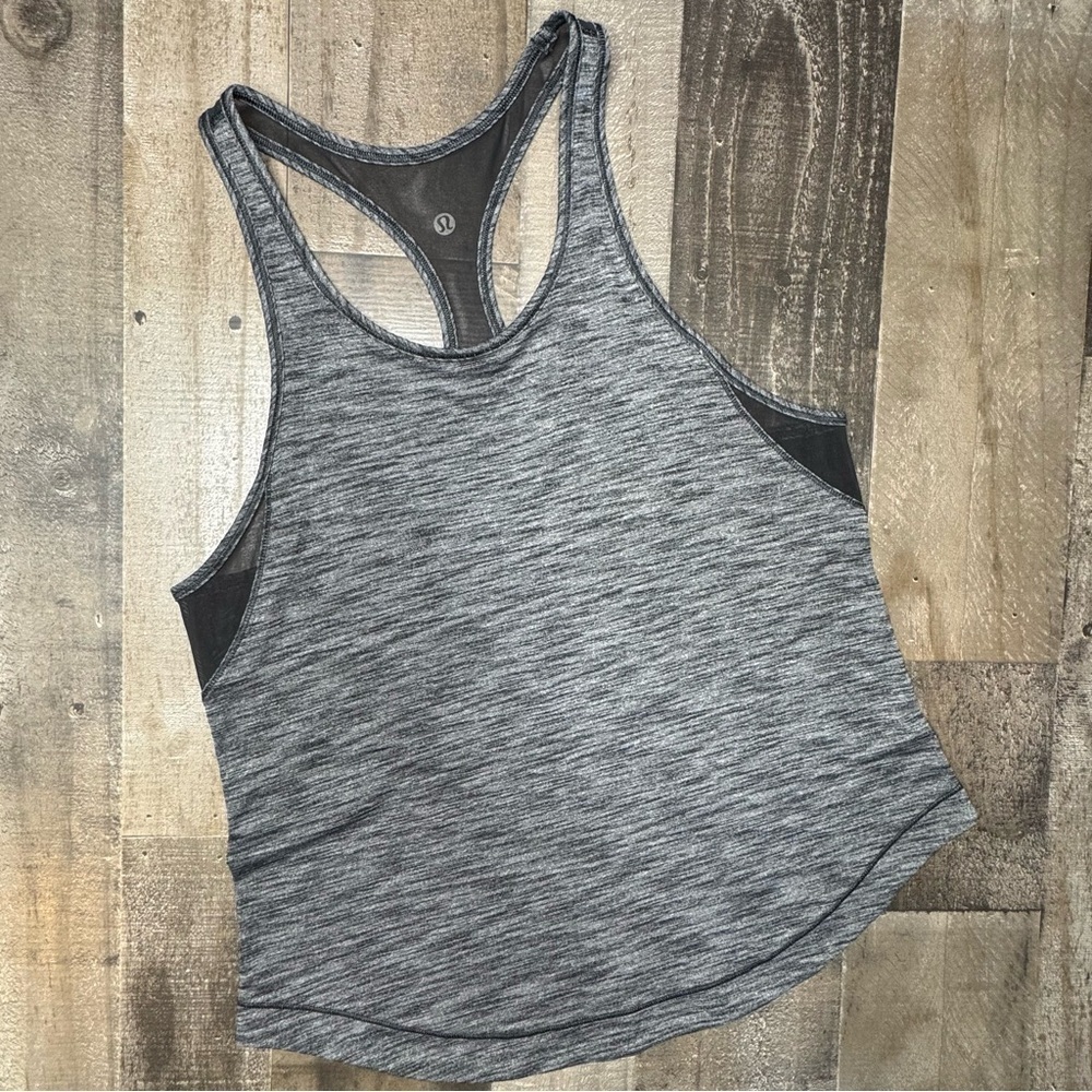 Lululemon Heathered Black Long Distance Tank size 6